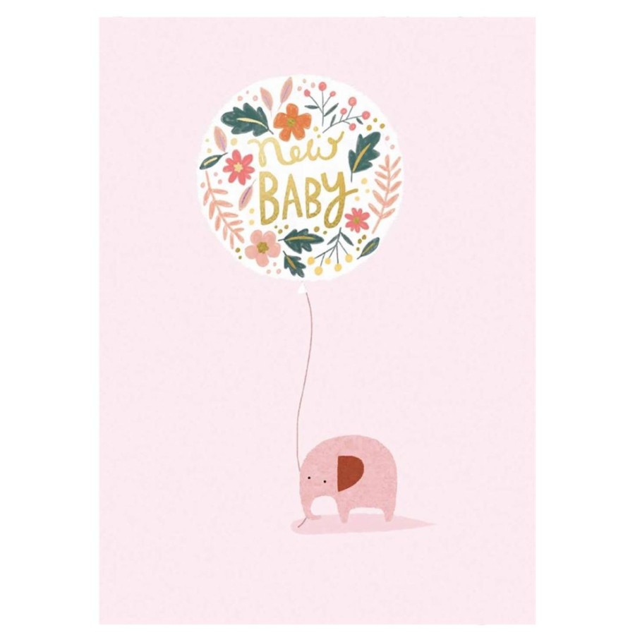 Books, Toys & Gifts Live Wires New Zealand LTD Cards | New Baby - Pink Elephant - Baby Card