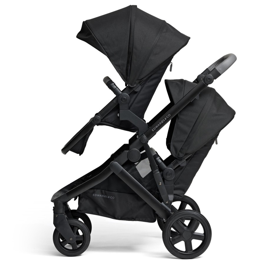 Going Places Edwards & Co Single Strollers | Edwards & Co Olive Double Stroller - Black Luxe