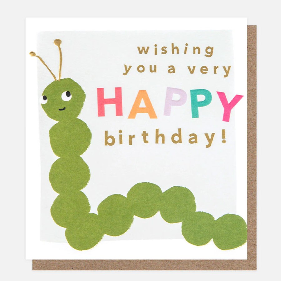 Books, Toys & Gifts Live Wires New Zealand LTD Cards | Caroline Gardner - Wishing You A Very Happy Birthday - Caterpillar Birthday Card