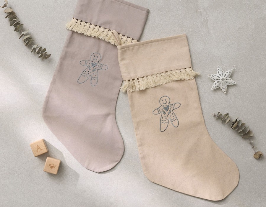 Books, Toys & Gifts Over the Dandelions Christmas Stockings | Over The Dandelions Christmas Stocking- Dove Grey