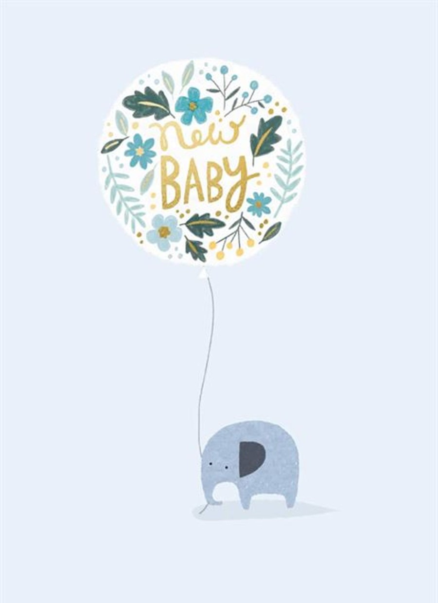 Books, Toys & Gifts Live Wires New Zealand LTD Cards | New Baby - Blue Elephant - Baby Card