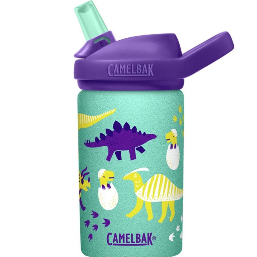 Babies Camelbak Drink Bottles | Camelbak Eddy+ Kids Stainless Steel Bottle - 0.4L- Hatch Dinos