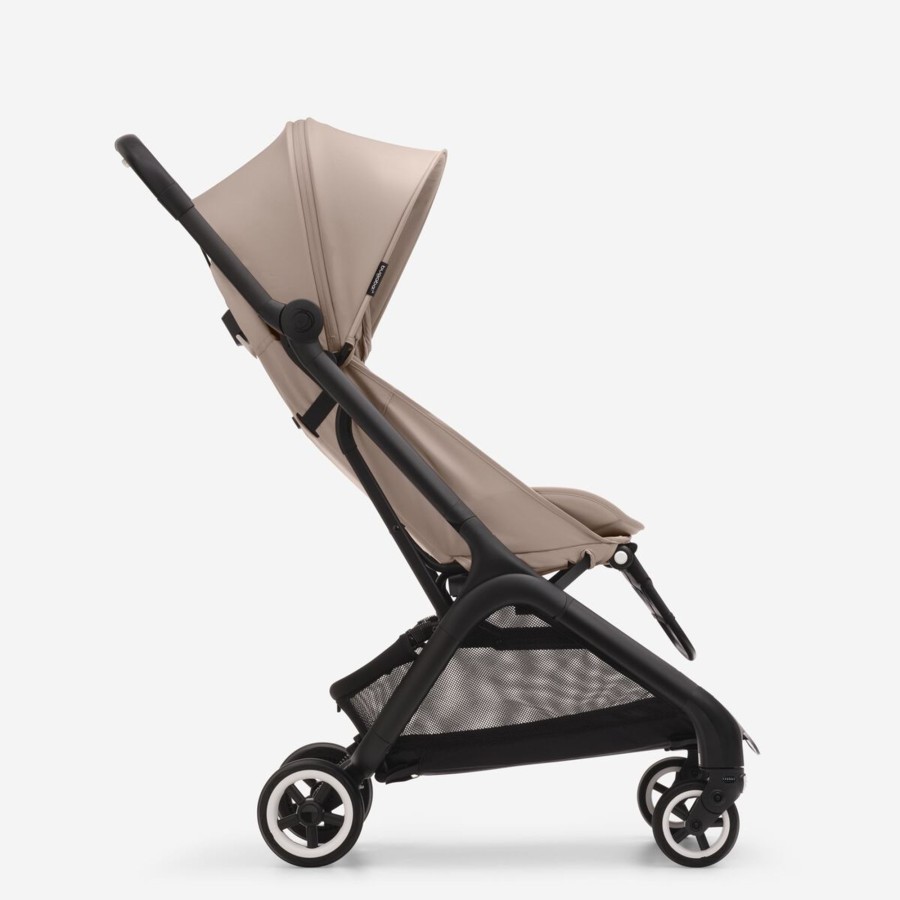 Going Places Bugaboo Single Strollers | Bugaboo Butterfly Complete Stroller - Black Base With Desert Taupe Fabric