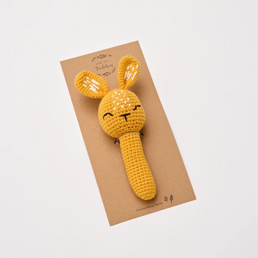 Books, Toys & Gifts Over the Dandelions Stocking Fillers | Over The Dandelions - Crochet Bunny Rattle More Colours Available