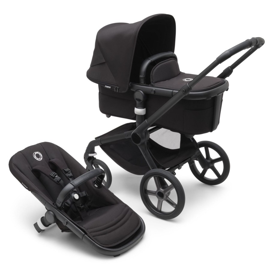 Going Places Bugaboo Seat Liners | Bugaboo Fox 5 Complete Stroller - Black Base With Midnight Black Fabric