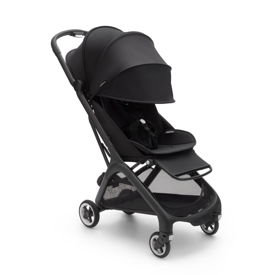 Going Places Bugaboo Single Strollers | Bugaboo Butterfly Complete Stroller - Black Base With Midnight Black Fabric