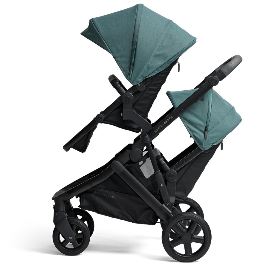 Going Places Edwards & Co Seat Liners | Edwards & Co Olive Double Stroller - Sage Green