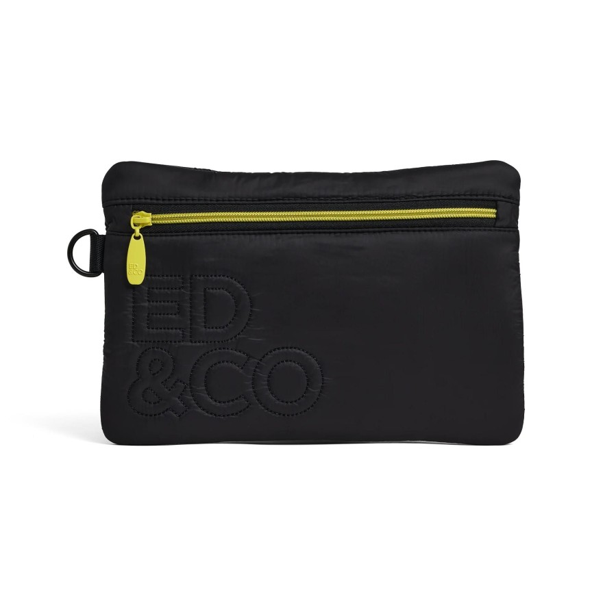 Babies Ed & Company Nappy Bags | Ed & Company Classy Clutch- Black Citron Taffeta