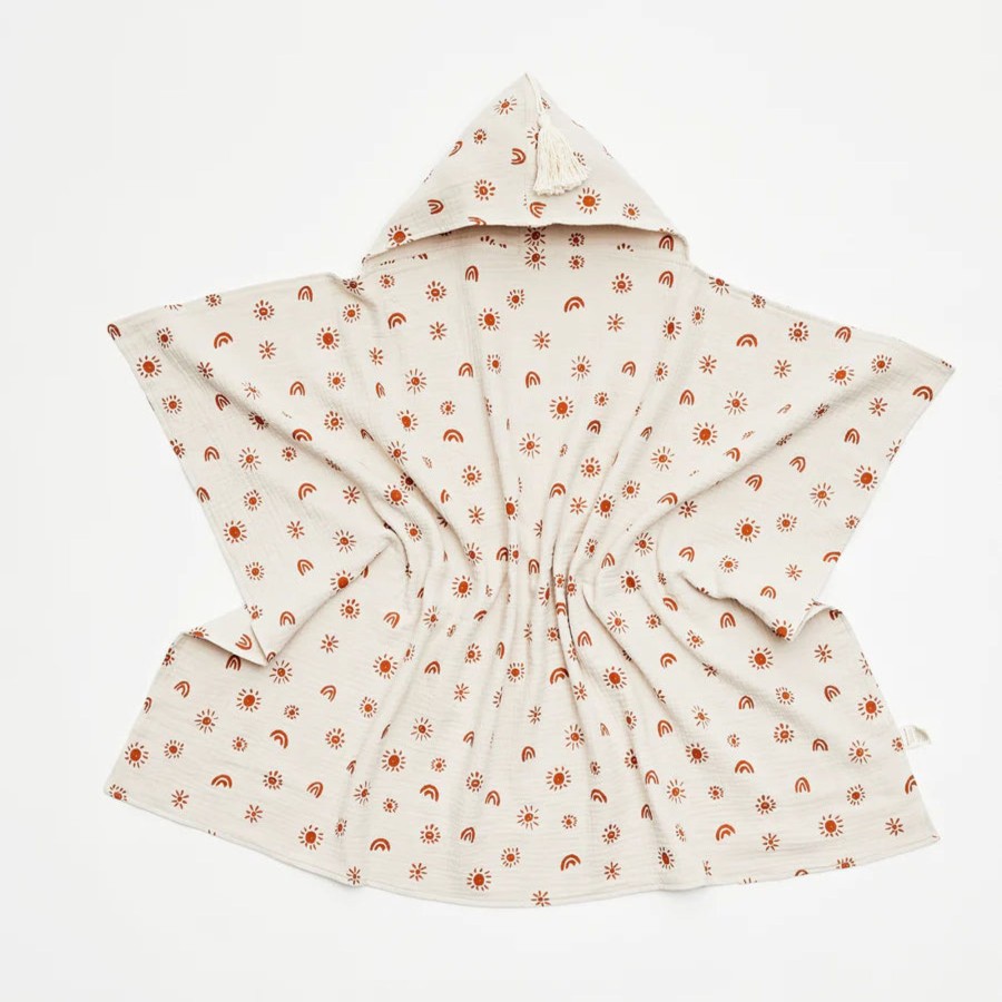 Babies Over the Dandelions Towels & Washcloths | Over The Dandelions Hooded Towel - Sand/ Rust Sunny