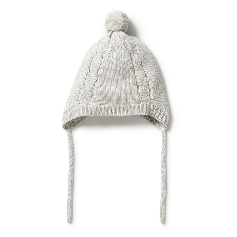 Babies Wilson & Frenchy Gender-Neutral Clothes | Wilson & Frenchy Knitted Mini Cable Bonnet - Grey Melange