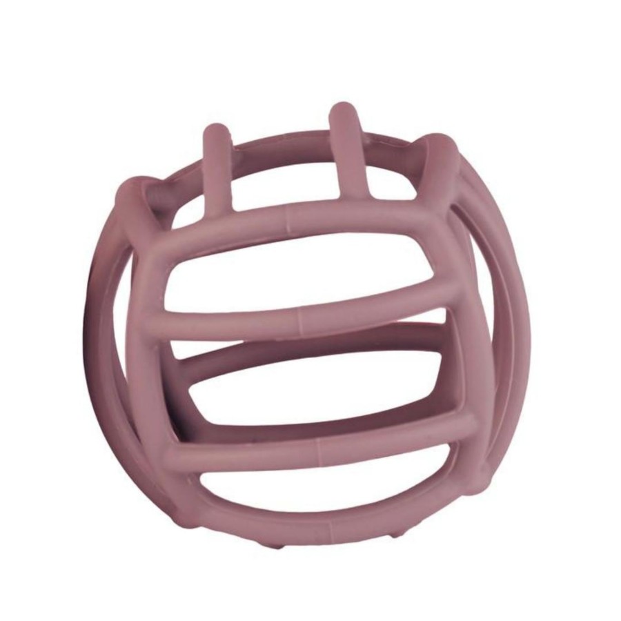 Books, Toys & Gifts Petite Eats Teether Toys | Petite Eats Silicone Teething Ball - Dusky Rose