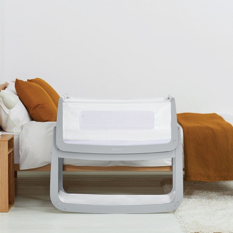 Babys Room Snuz Furniture | Snuzpod4 Bedside Crib Everything Bundle - Dove Grey - Choose Your Sheet Colour