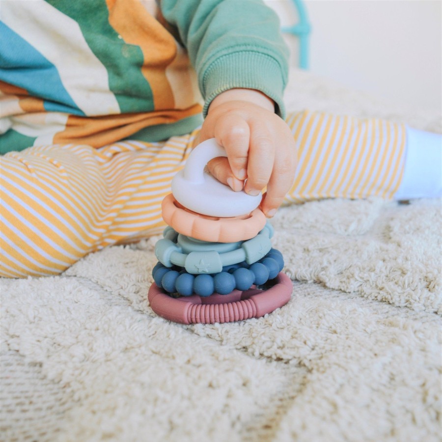 Books, Toys & Gifts JellyStone Teether Toys | Jellystone Rainbow Stacker Teether & Toy - Earth