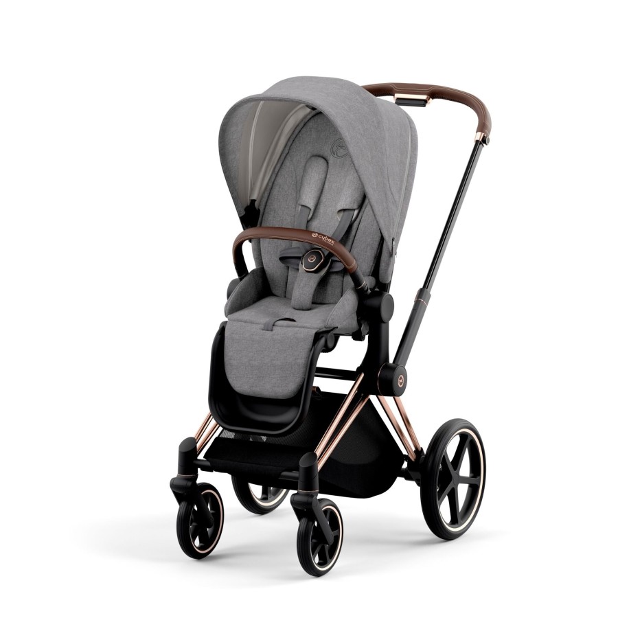 Going Places Cybex Seat Liners | Cybex Priam Pram 2022 Rose Gold + Manhattan Grey