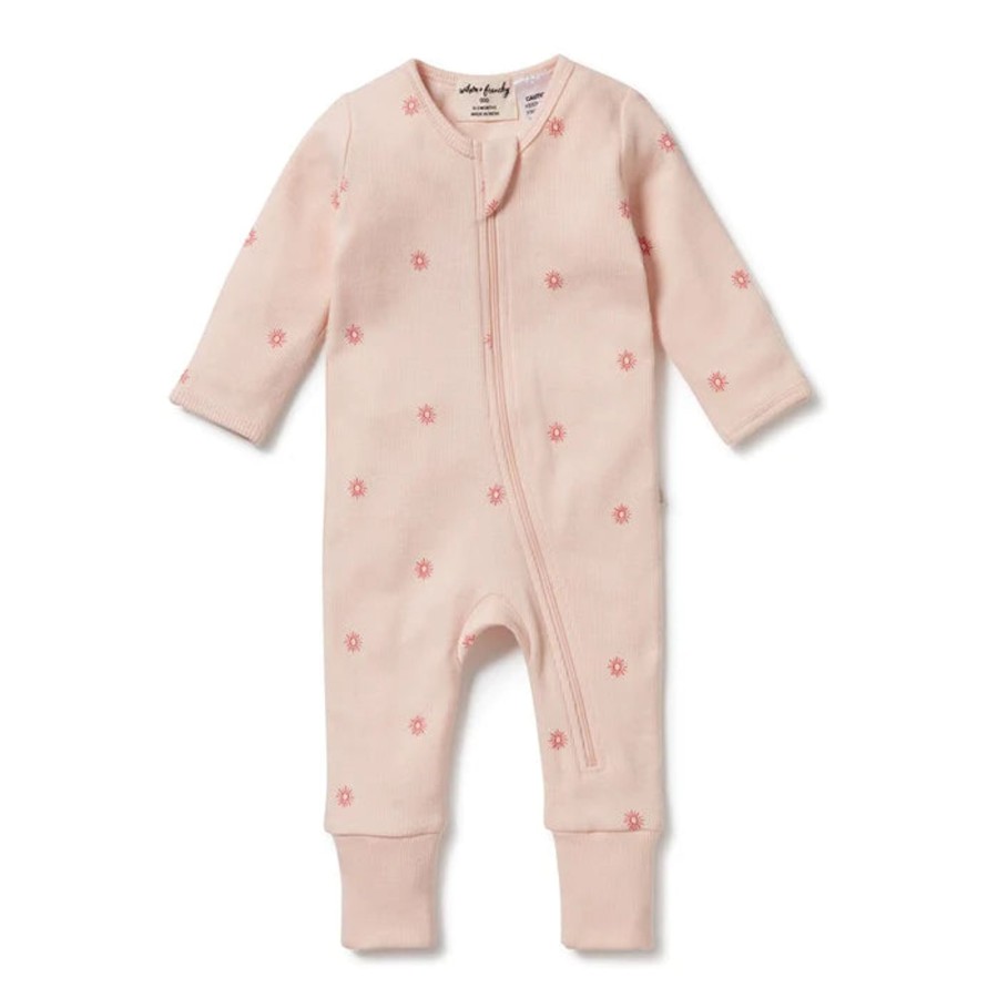 Babies Wilson & Frenchy Gender-Neutral Clothes | Wilson & Frenchy Organic Zipsuit With Feet - Petit Soleil