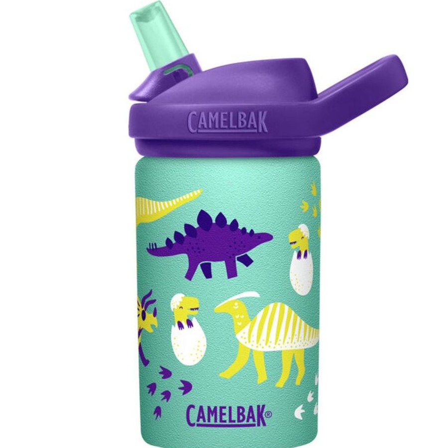 Going Places Camelbak Travelling With Kids | Camelbak Eddy+ Kids Stainless Steel Bottle - 0.4L- Hatch Dinos