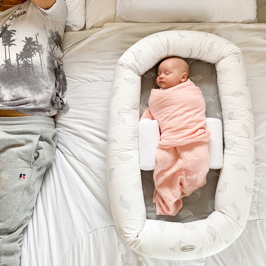 Babies Babyhood Sleep Pods | Babyhood Organic Breathe Eze Cosy Crib - Grey Leaf