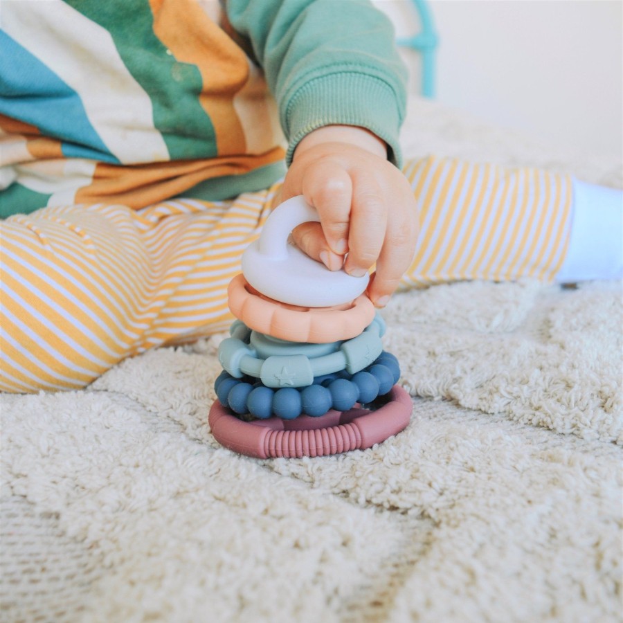 Books, Toys & Gifts JellyStone Stocking Fillers | Jellystone Rainbow Stacker Teether & Toy - Earth