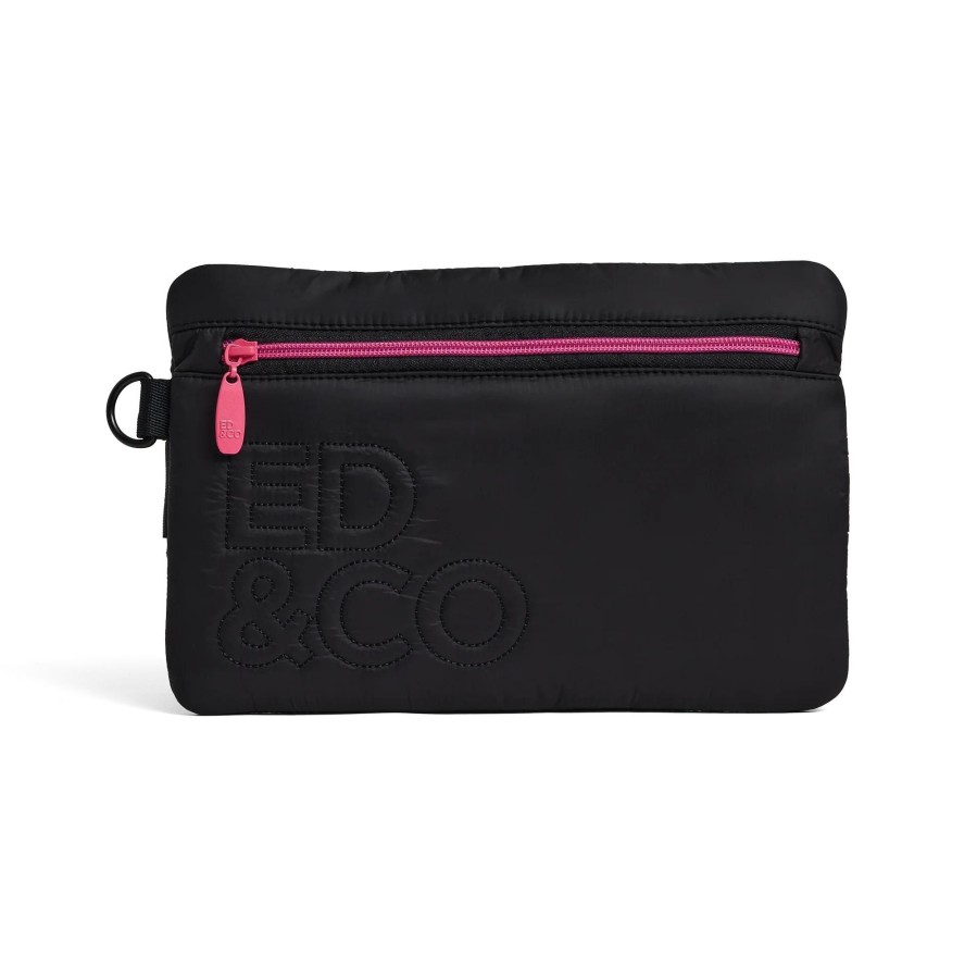 Babies Ed & Company Nappy Bags | Ed & Company Classy Clutch- Black Pink Taffeta