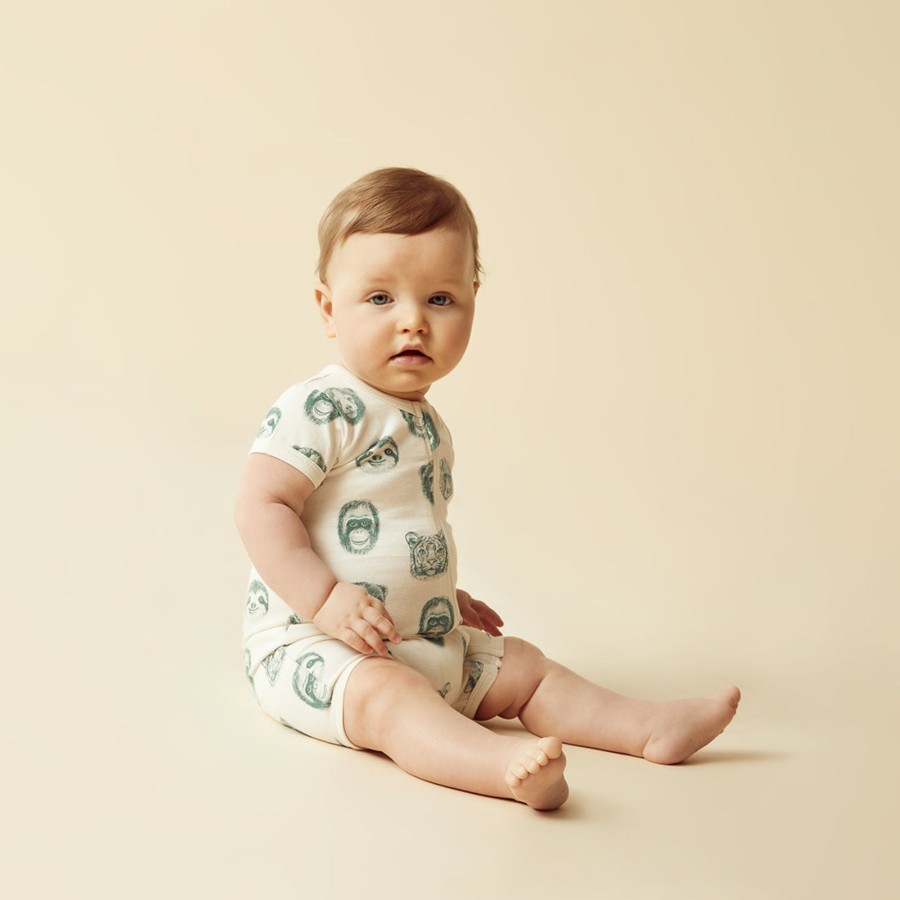 Babies Wilson & Frenchy Gender-Neutral Clothes | Wilson & Frenchy Organic Boyleg Zipsuit - Hello Jungle