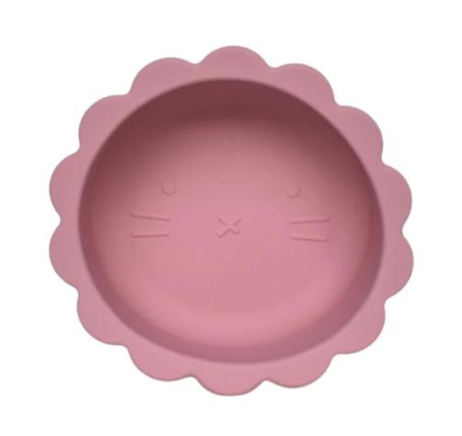 Babies Petite Eats Plates, Bowls, And Cutlery | Petite Eats Silicone Baby Lion Bowl - Dusky Rose