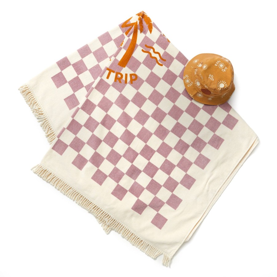 Babies Crywolf Towels & Washcloths | Crywolf Supersized Towel - Lilac Checkered