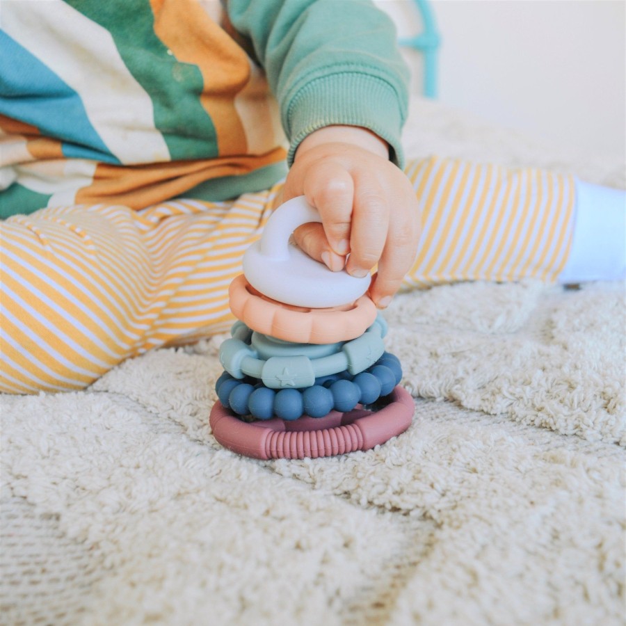 Books, Toys & Gifts JellyStone Gifts For Newborn Babies | Jellystone Rainbow Stacker Teether & Toy - Earth