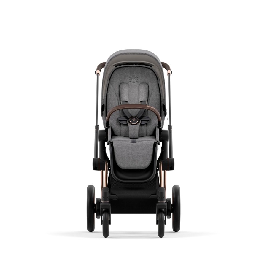 Going Places Cybex Seat Liners | Cybex Epriam 2022 Pram Rose Gold + Manhattan Grey