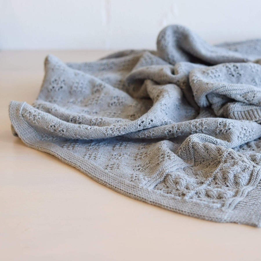 Books, Toys & Gifts Heirloom Baby Blankets | Heirloom Baby Vintage Inspired Merino Baby Shawl - Cygnet Grey