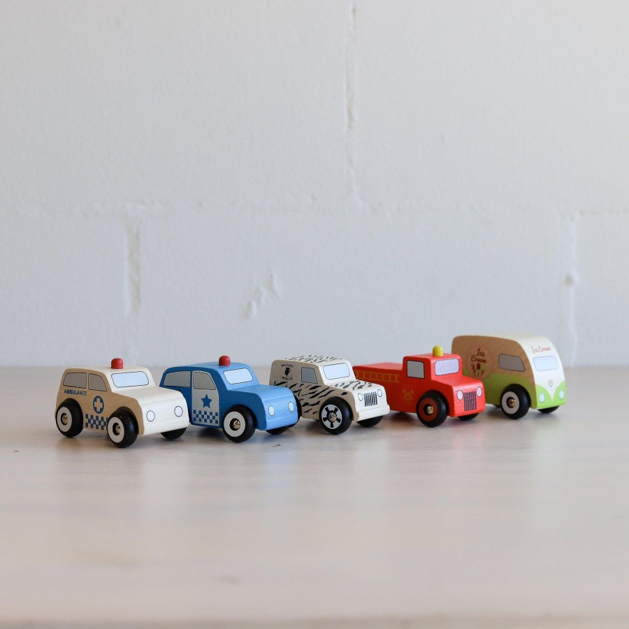 Books, Toys & Gifts Discoveroo Wooden Toys | Discoveroo Emergency 5 Car Set