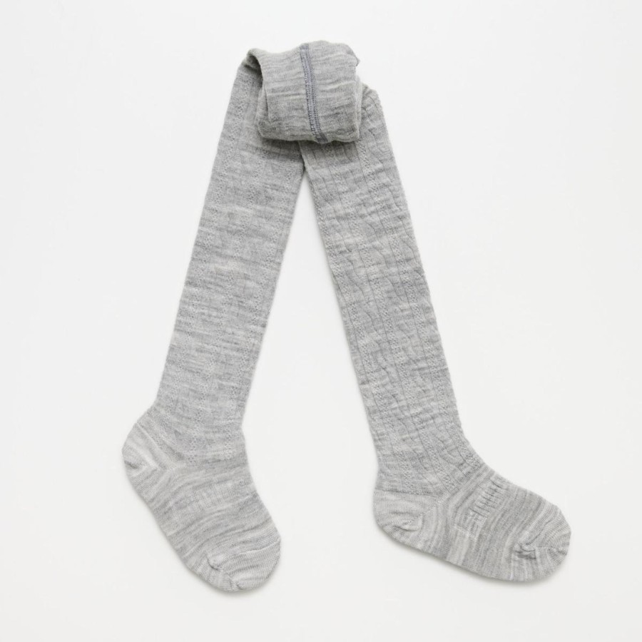 Books, Toys & Gifts Lamington Baby Shower Gifts | Lamington Merino Wool Cable Tights- Light Grey Marle