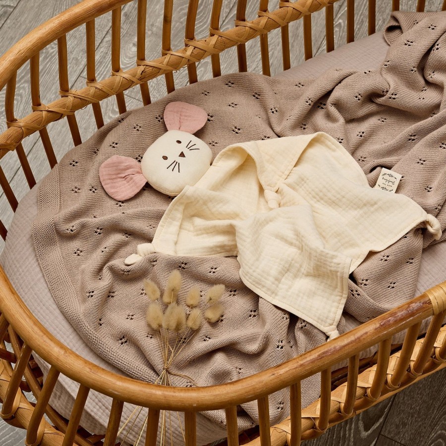 Books, Toys & Gifts Over the Dandelions Baby'S First Christmas | Over The Dandelions Mouse Lovey - Milk + Blush Ears