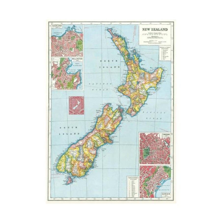 Babys Room Cavallini & Co Room Decor | Cavallini & Co Nz Map Wrap Poster