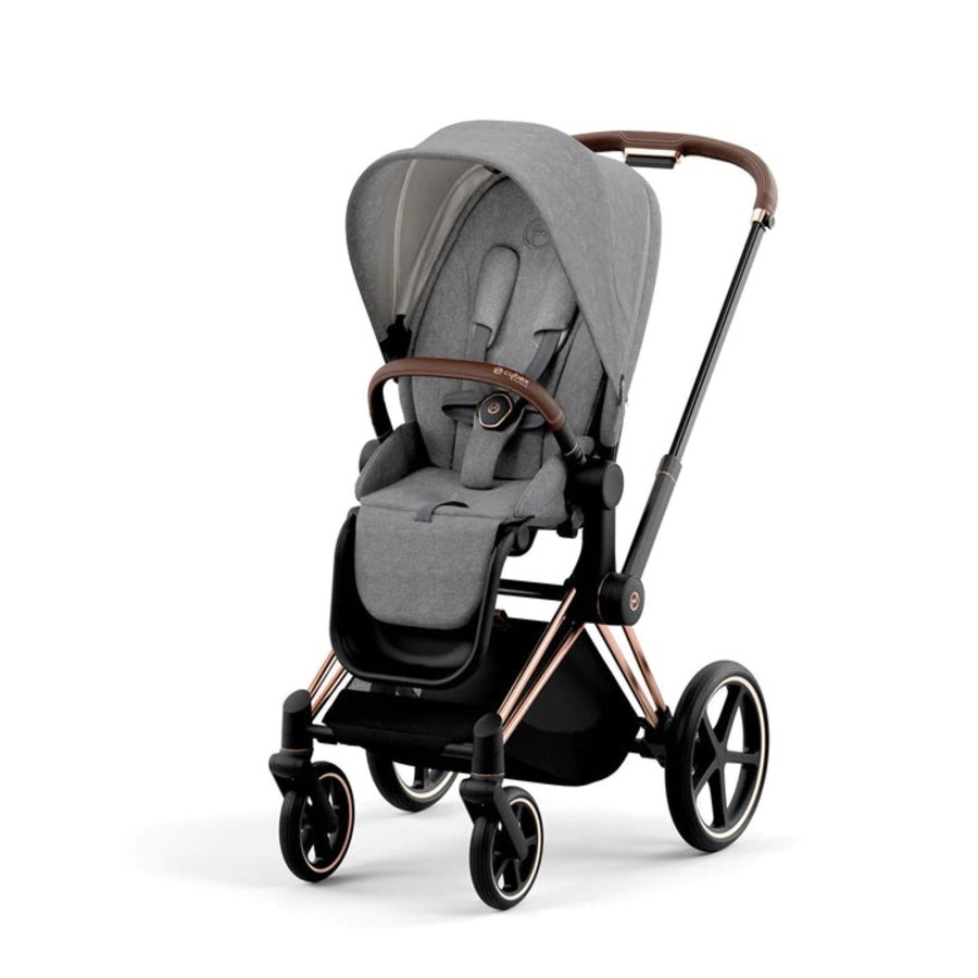 Going Places Cybex Single Strollers | Cybex Epriam 2022 Pram Rose Gold + Manhattan Grey