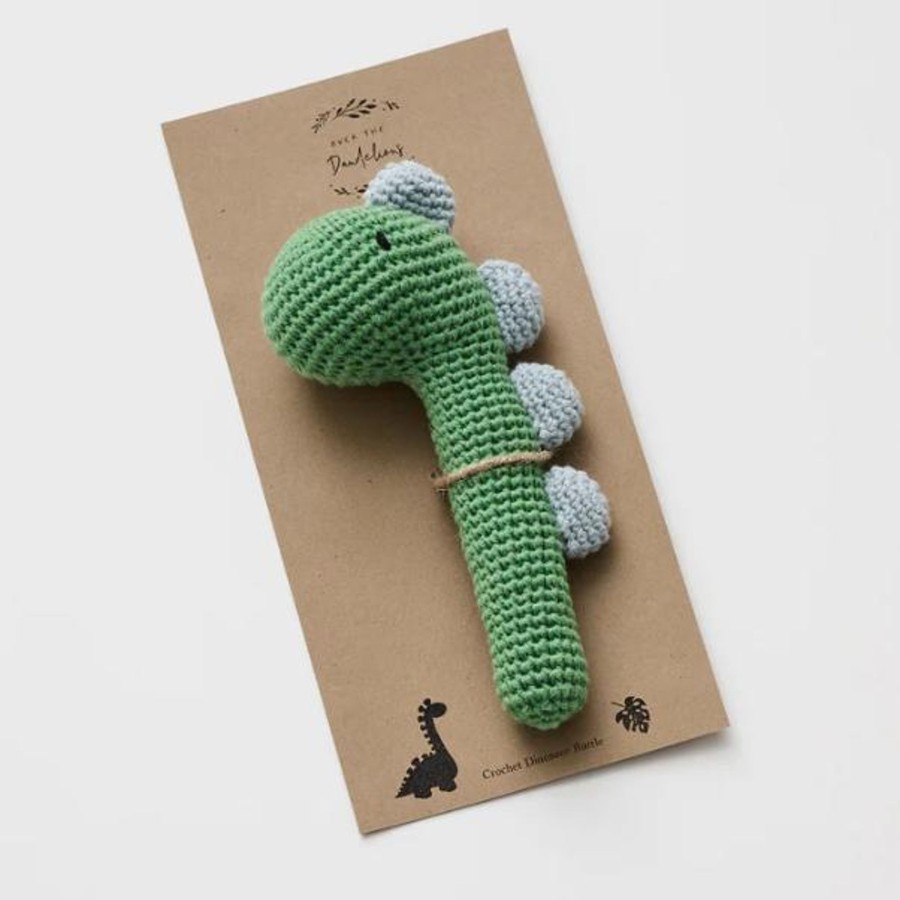 Books, Toys & Gifts Over the Dandelions Comfort Toys | Over The Dandelions - Crochet Dinosaur Rattle