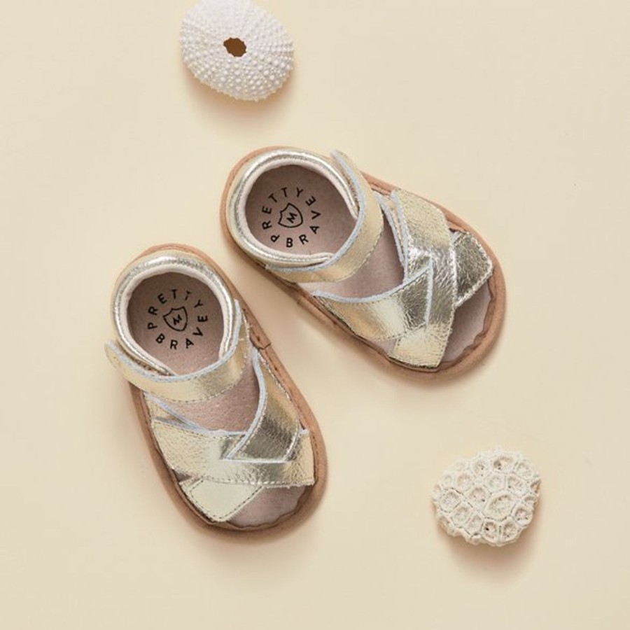 Babies Pretty Brave Shoes | Pretty Brave Criss-Cross Sandal - Gold