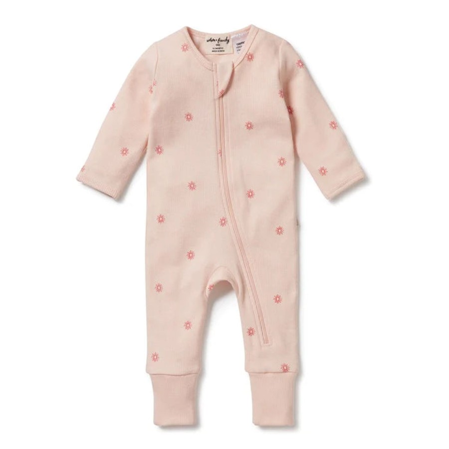 Babies Wilson & Frenchy Baby Clothes | Wilson & Frenchy Organic Zipsuit With Feet - Petit Soleil