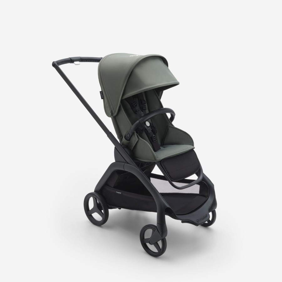 Going Places Bugaboo Single Strollers | Bugaboo Dragonfly Complete Stroller - Black Base With Forest Green Fabric