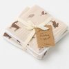 Books, Toys & Gifts Over the Dandelions Gifts For Mums | Over The Dandelions Muslin Washcloths Set Of 2 - Woodlands Print