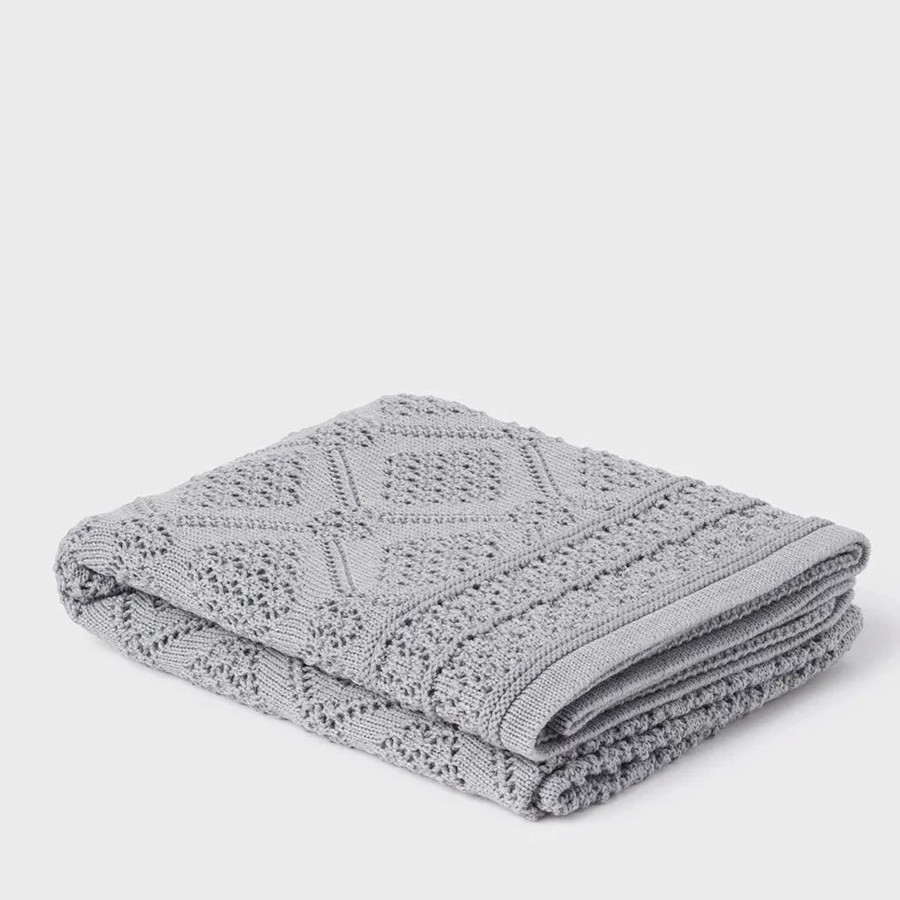 Books, Toys & Gifts Heirloom Gifts For Newborn Babies | Heirloom Merino Baby Blanket Geometric Pattern - Mid Grey