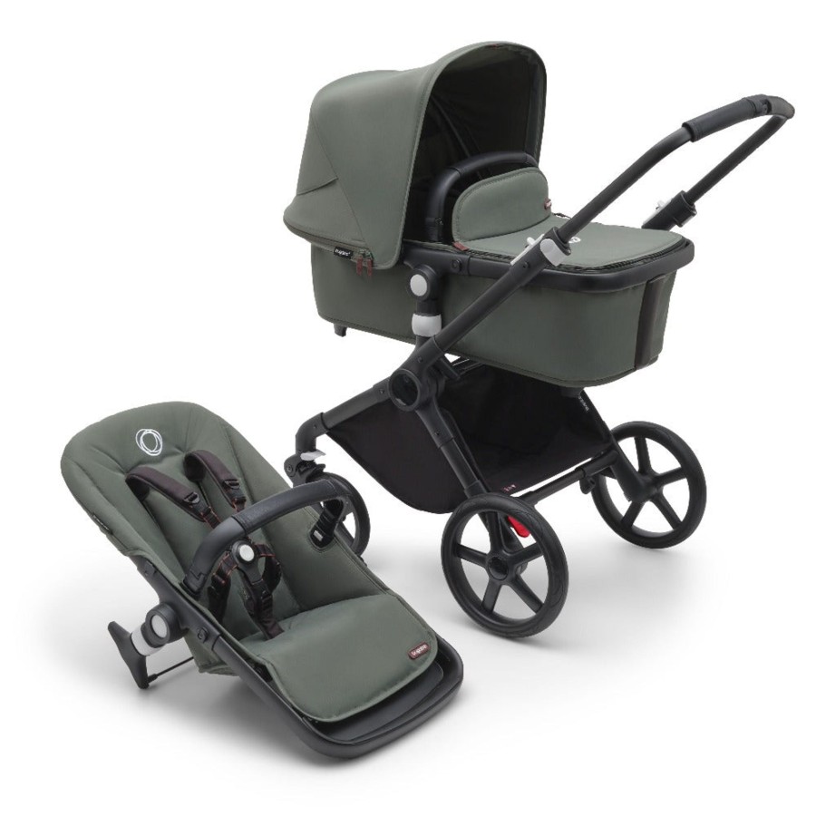 Going Places Bugaboo Bugaboo | Bugaboo Fox Cub Complete Stroller - Black Base With Forest Green Fabric