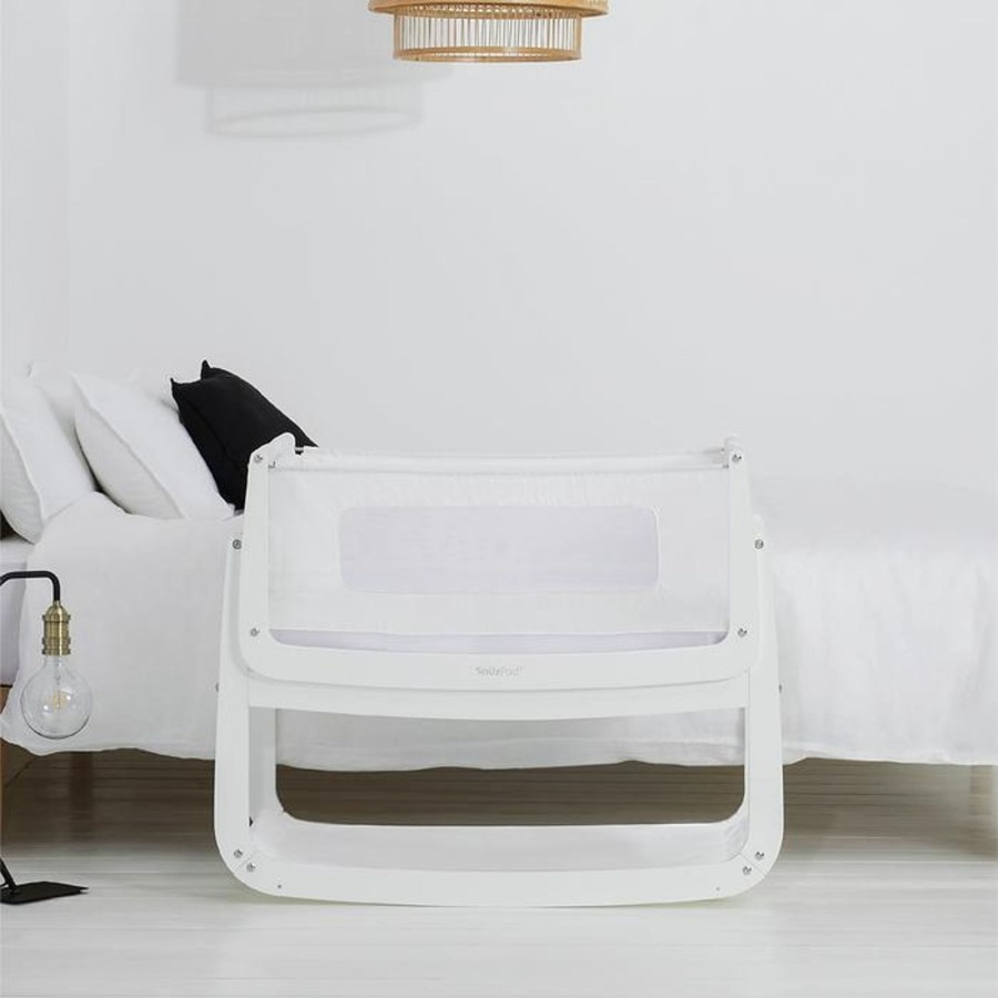 Babys Room Snuz Bassinets | Snuzpod4 Bedside Crib Everything Bundle - White - Choose Your Sheet Colour